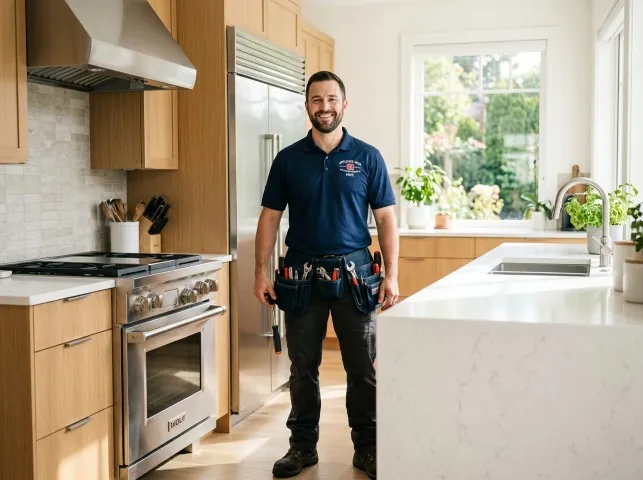 Appliance Repair Hero technician in a Atlantic City, NJ kitchen after an appliance repair